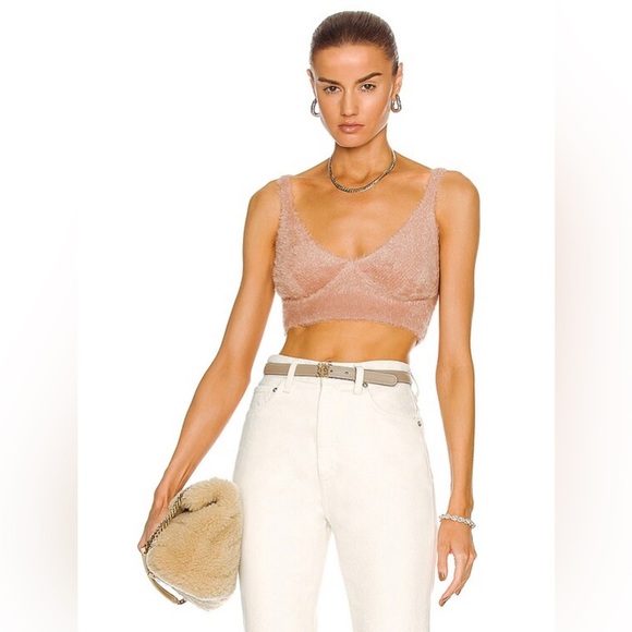 Jonathan Simkhai Caroline Feathered Rib Bralette Plush Blush Pink sz XS - Picture 1 of 11